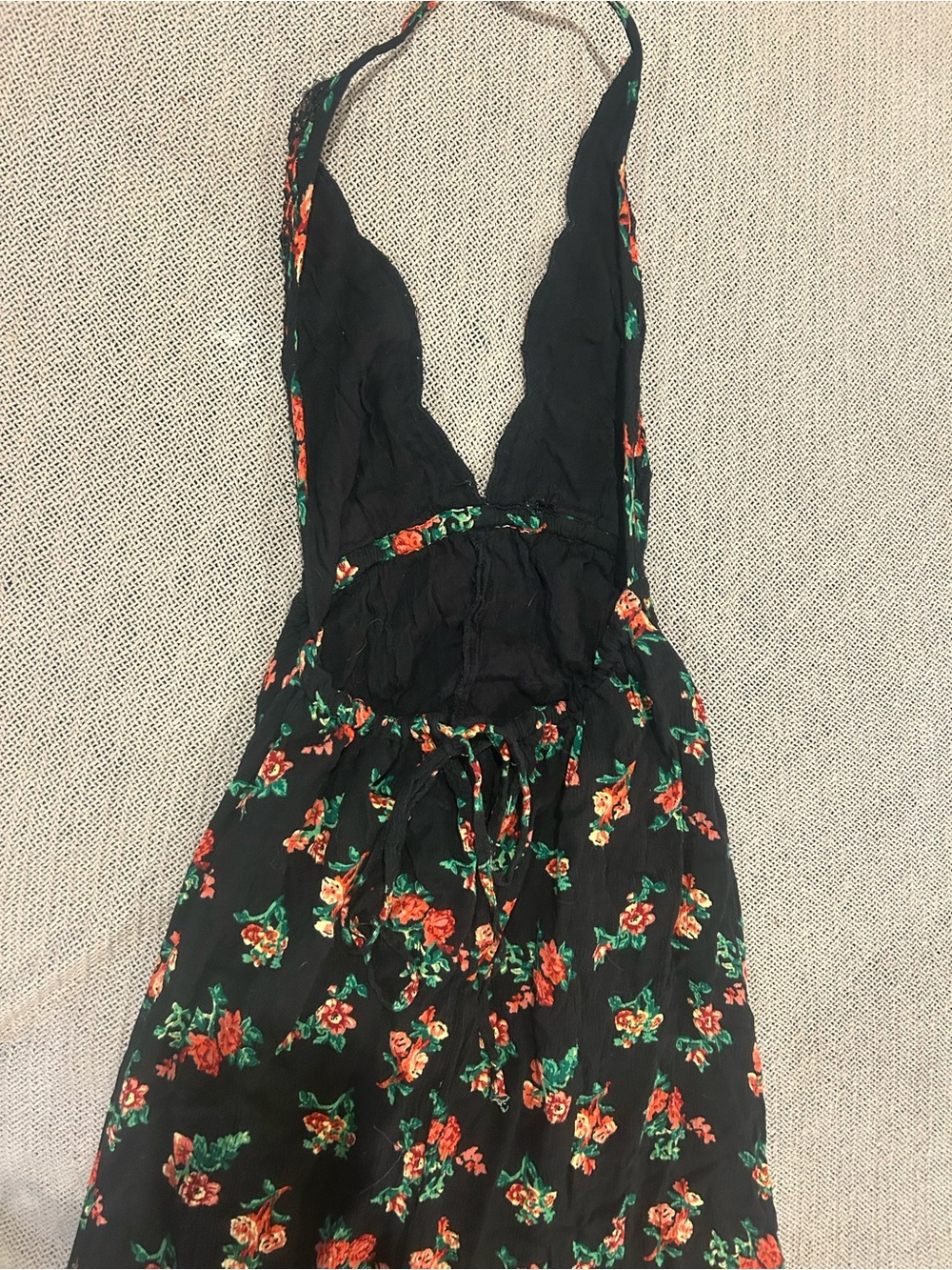 Free People Black Floral Backless Halter Maxi Dress - Picture 11 of 13